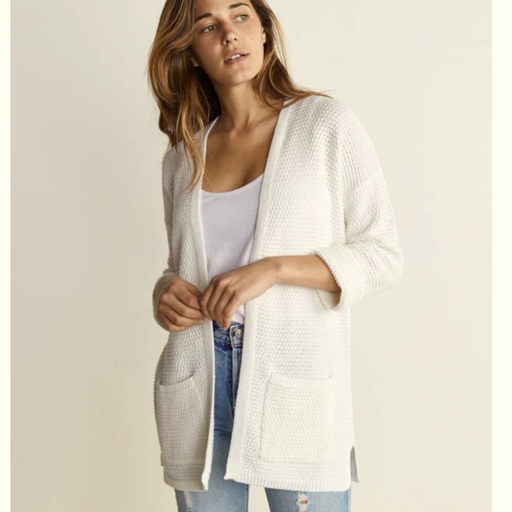 Marine Layer cream waffle open knit Cardigan size XS